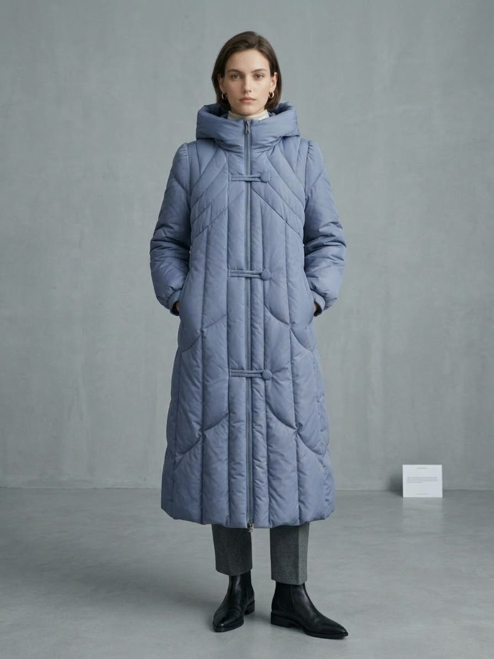 NWT Vintage 80% Duck Down Long Puffer Coat Hooded Maxi Jacket Lavender S/M